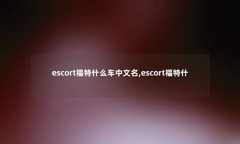 escort福特什么车中文名,escort福特什