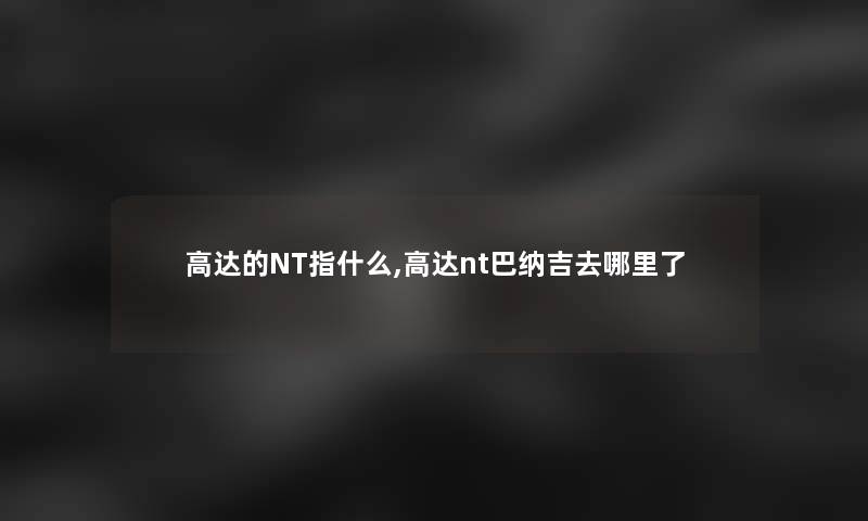 高达的NT指什么,高达nt巴纳吉去哪里了