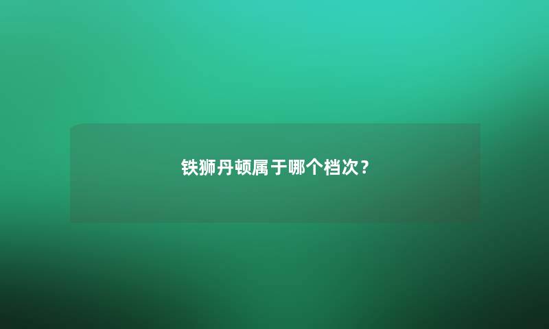 铁狮丹顿属于哪个档次？