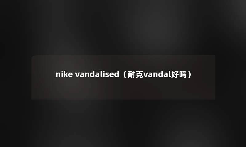 nike vandalised（耐克vandal好吗）