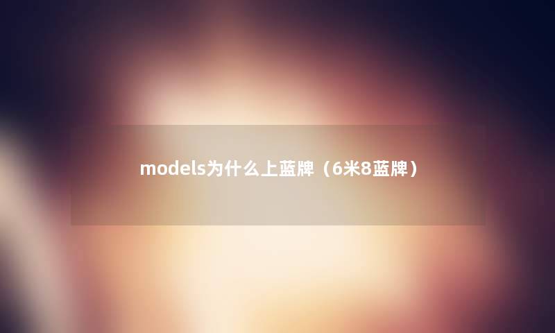 models为什么上蓝牌（6米8蓝牌）