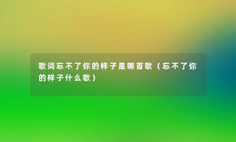 歌词忘不了你的样子是哪首歌（忘不了你的样子什么歌）