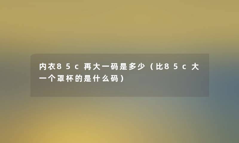 内衣85c再大一码是多少（比85c大一个罩杯的是什么码）