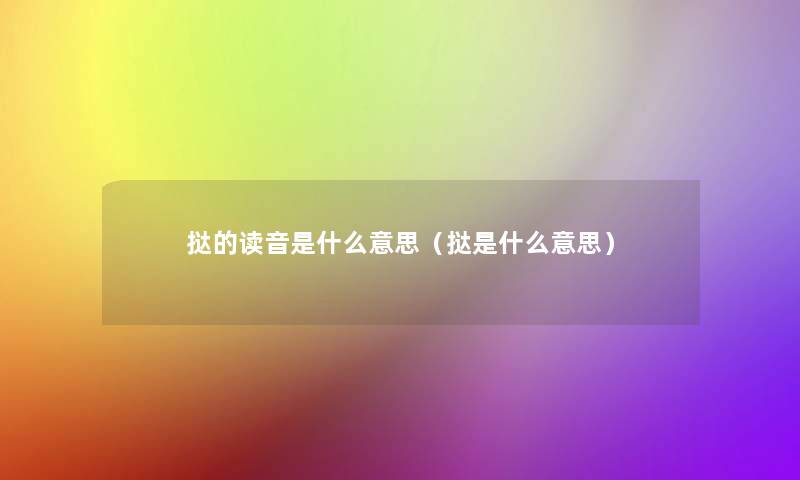 挞的读音是什么意思（挞是什么意思）