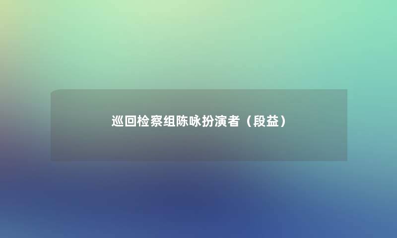 巡回检察组陈咏扮演者（段益）