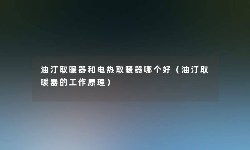 油汀取暖器和电热取暖器哪个好（油汀取暖器的工作原理）