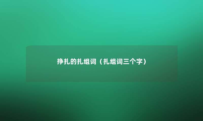 挣扎的扎组词（扎组词三个字）