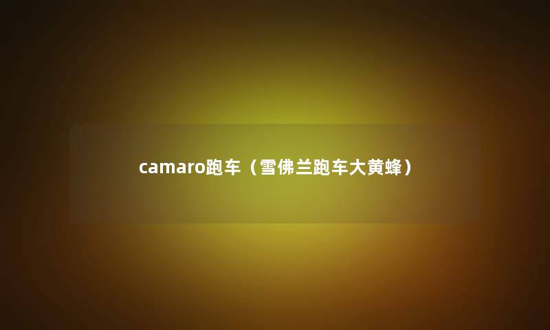 camaro跑车（雪佛兰跑车大黄蜂）