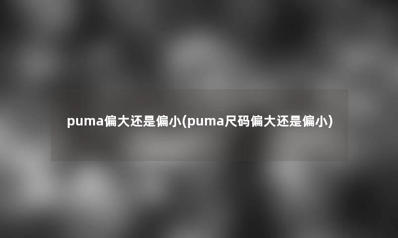 puma偏大还是偏小(puma尺码偏大还是偏小)