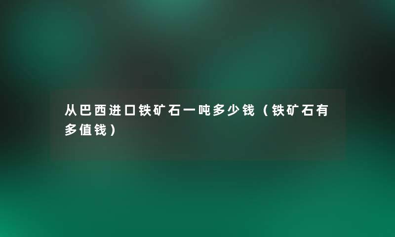 从巴西进口铁矿石一吨多少钱（铁矿石有多值钱）