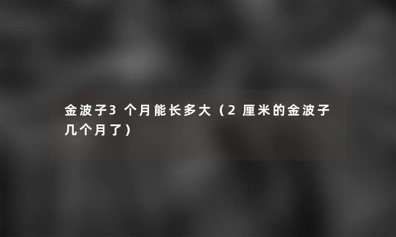 金波子3个月能长多大（2厘米的金波子几个月了）