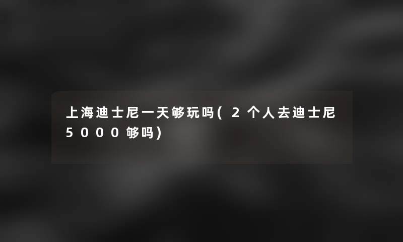 上海迪士尼一天够玩吗(2个人去迪士尼5000够吗)