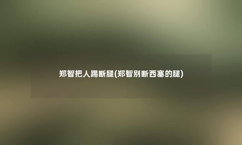 郑智把人踢断腿(郑智别断西塞的腿)