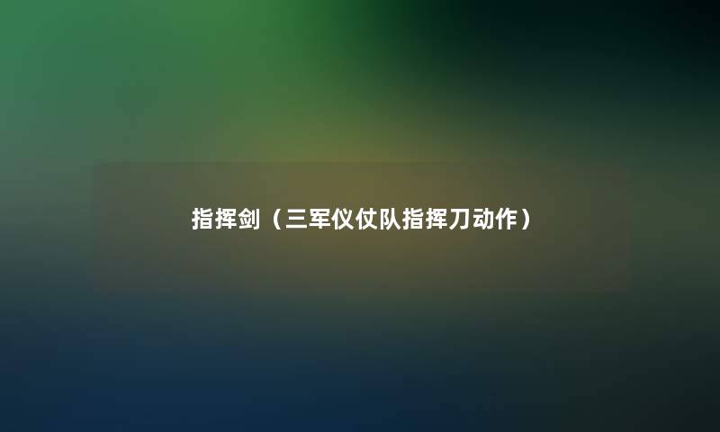 指挥剑（三军仪仗队指挥刀动作）